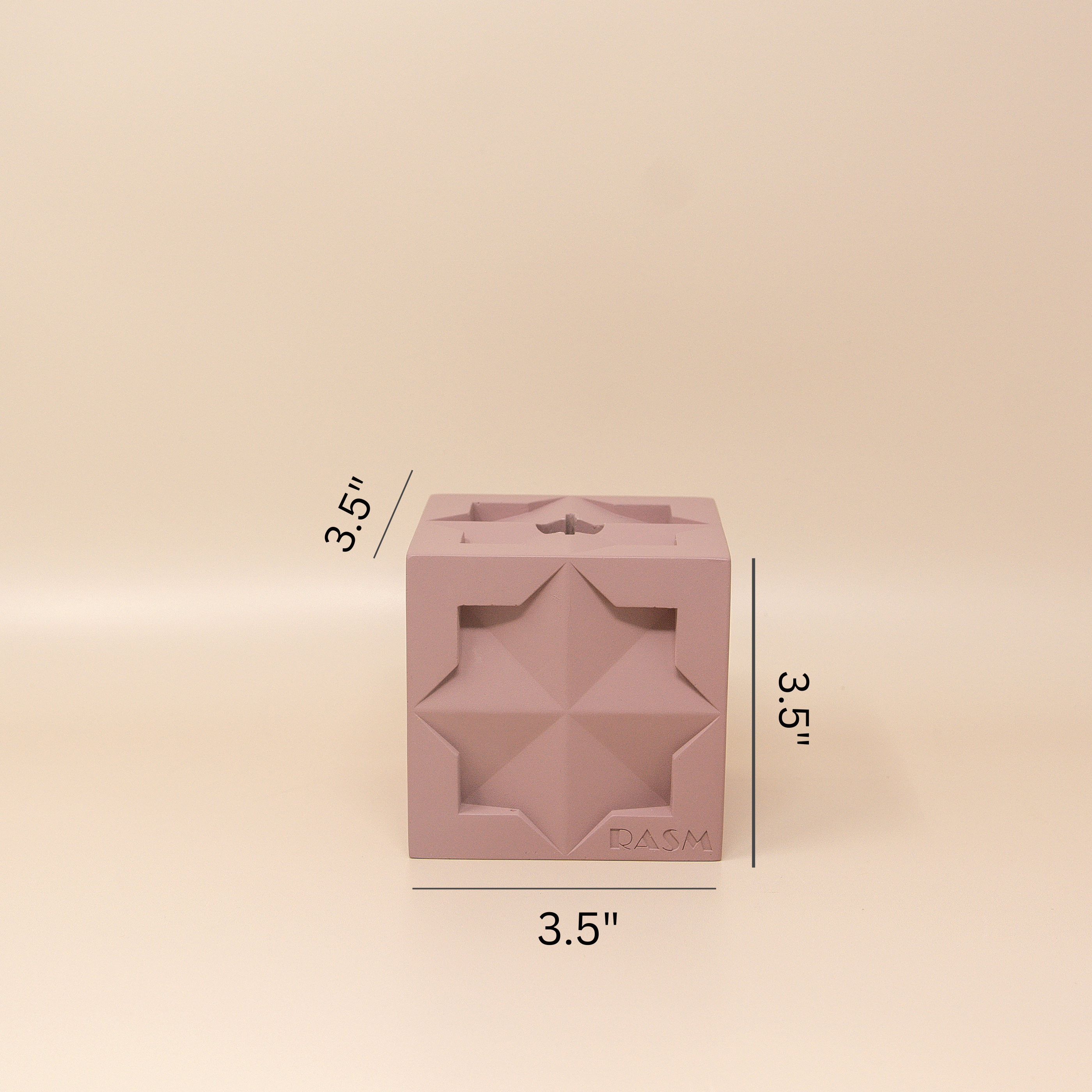 Islamic Geometric Base/Candle Holder - Cube/Pink