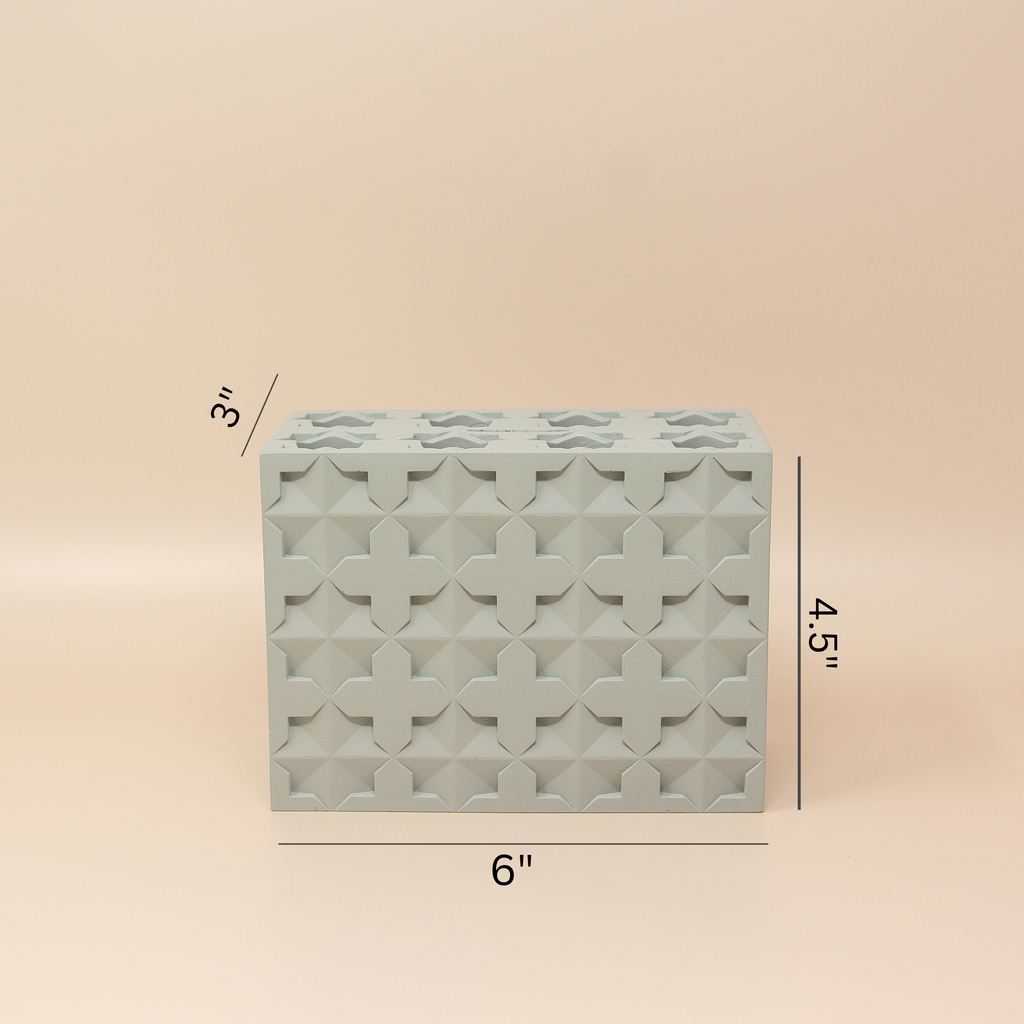 Islamic Geometric Base/Candle Holder - Rectangle Light Blue
