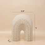 Calligraphy Arch Al-Asma-ul-Husna (Names of Allah) Base/ Sculpture Natural Beige