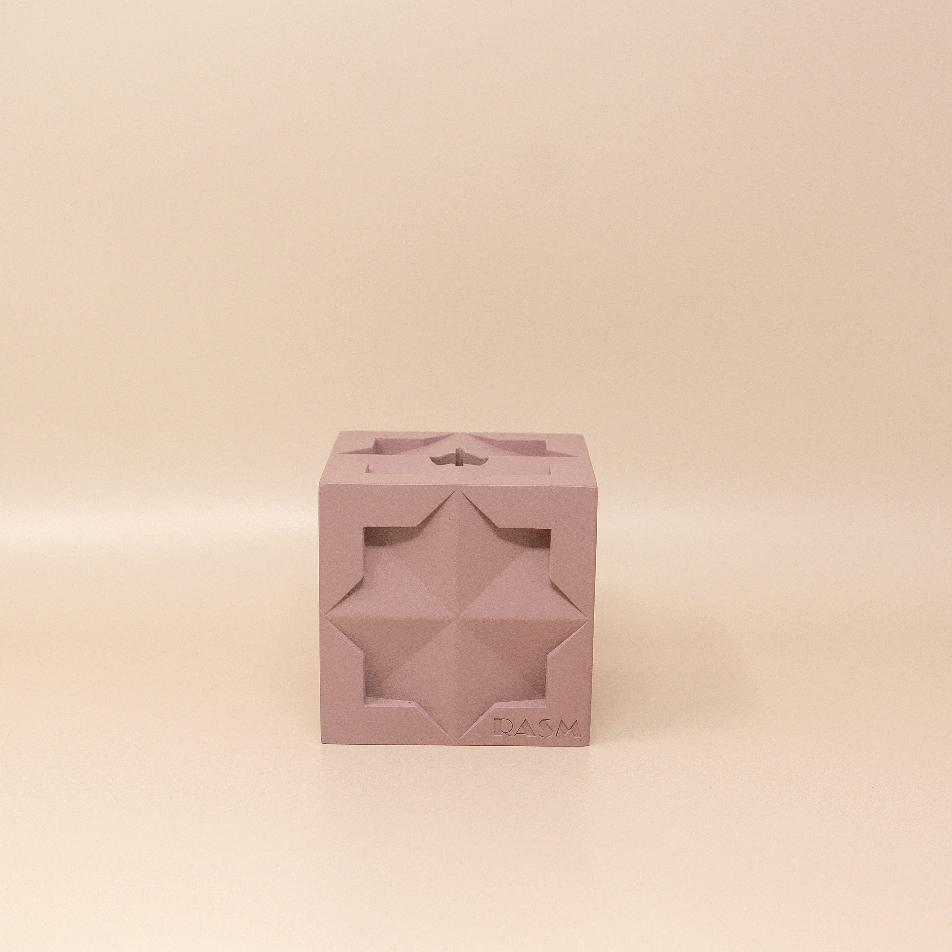 Islamic Geometric Base/Candle Holder - Cube/Pink