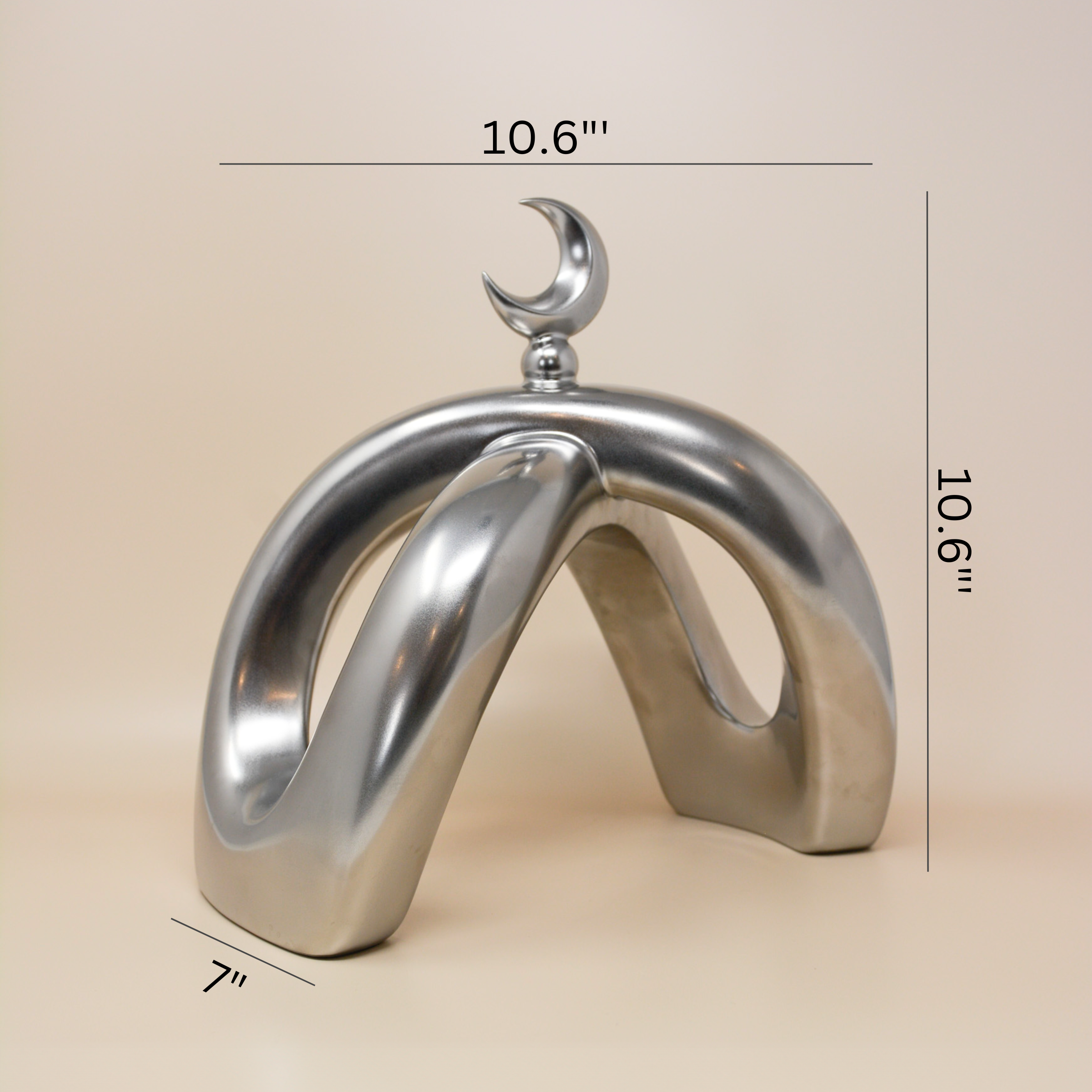 Crescent Knot Sculpture: Chrome