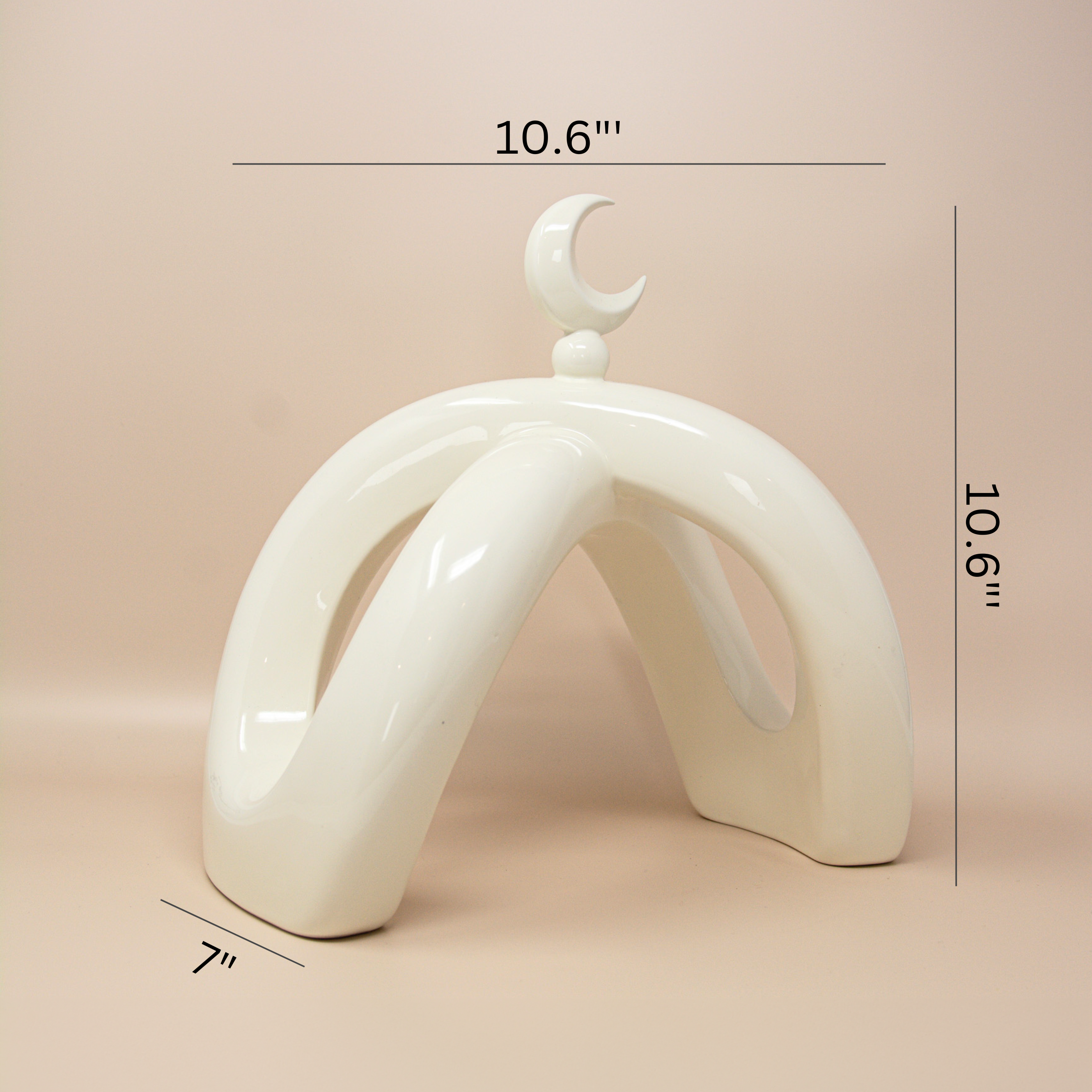 Crescent Knot Sculpture: Cream