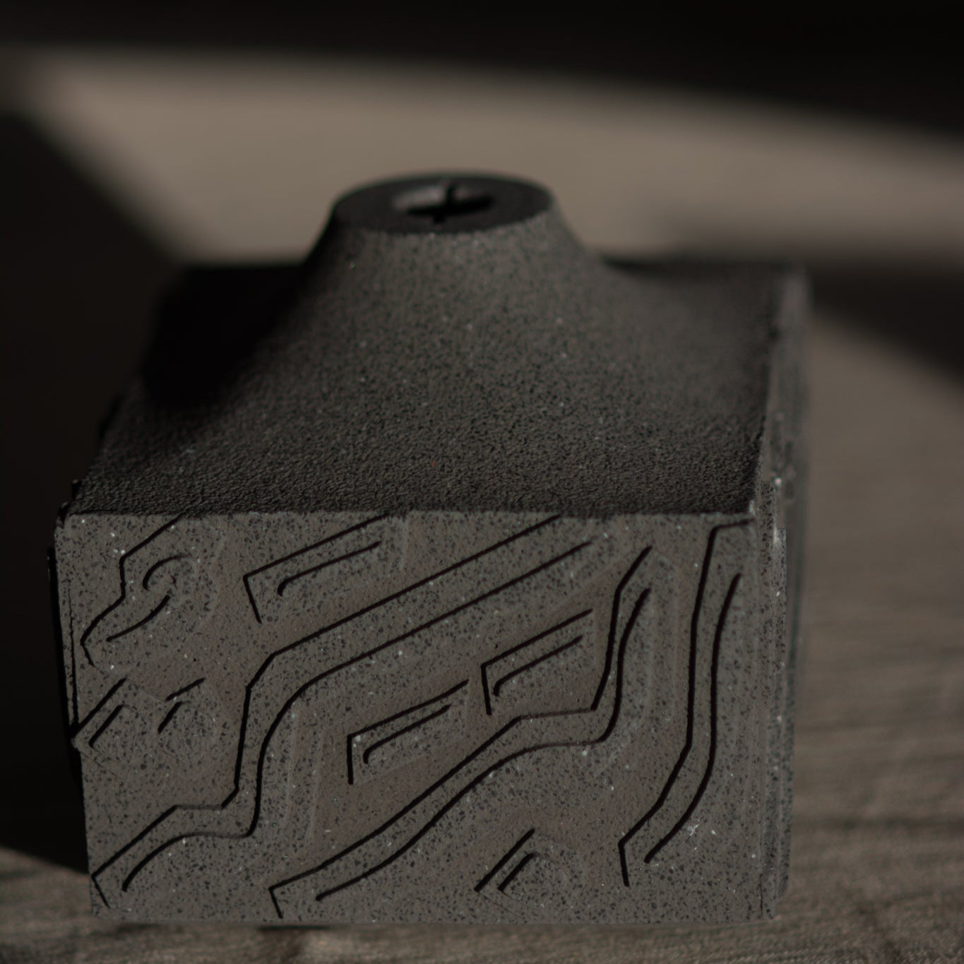 Artisan Calligraphy Base/Candle Holder Graphite / Charcoal