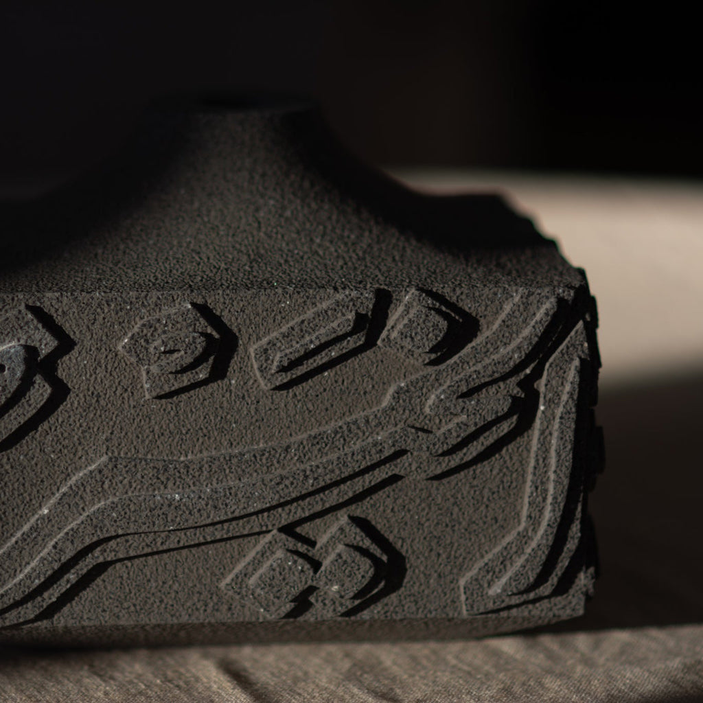 Artisan Calligraphy Base/Candle Holder Graphite / Charcoal