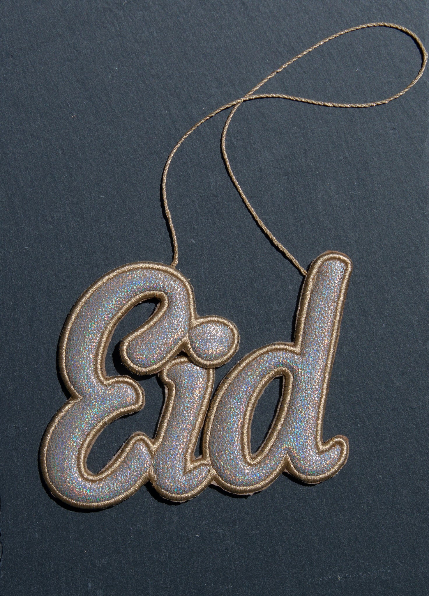 Eid Embroidery Ornament Golden Color with dark background