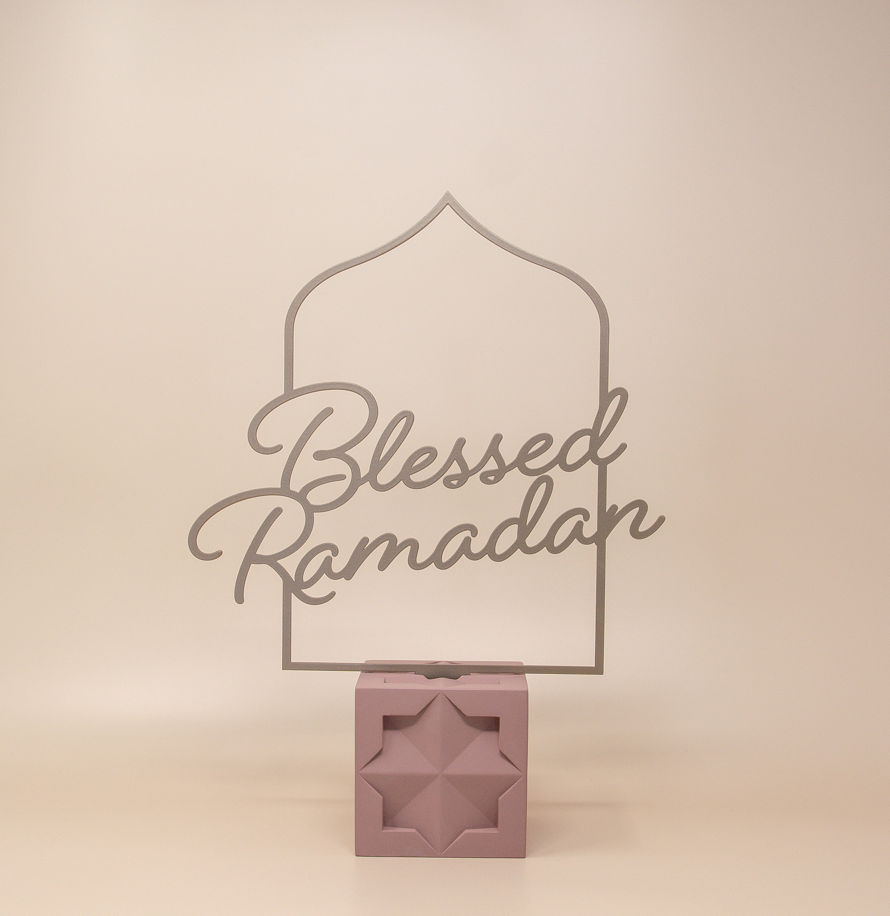 Islamic Geometric Base/Candle Holder - Cube/Pink