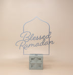Blessed Ramadan English Calligraphy - Silver