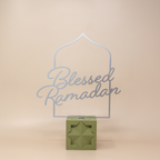 Islamic Geometric Base/Candle Holder - Cube/Green