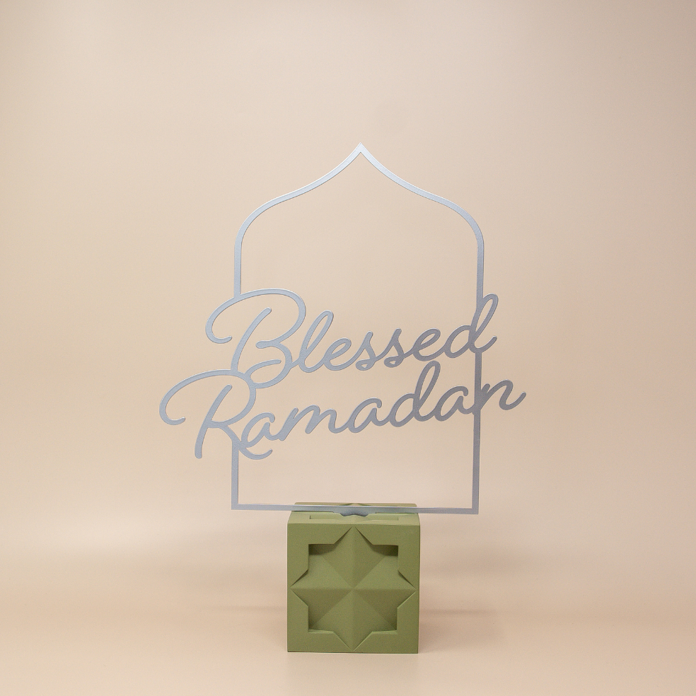 Islamic Geometric Base/Candle Holder - Cube/Green
