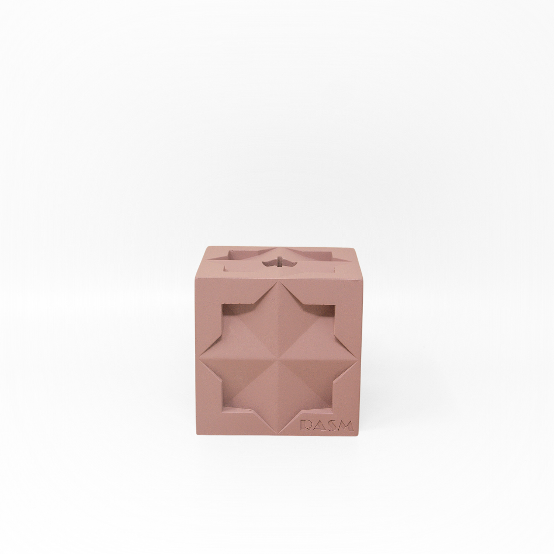 Islamic Geometric Base/Candle Holder - Cube/Pink