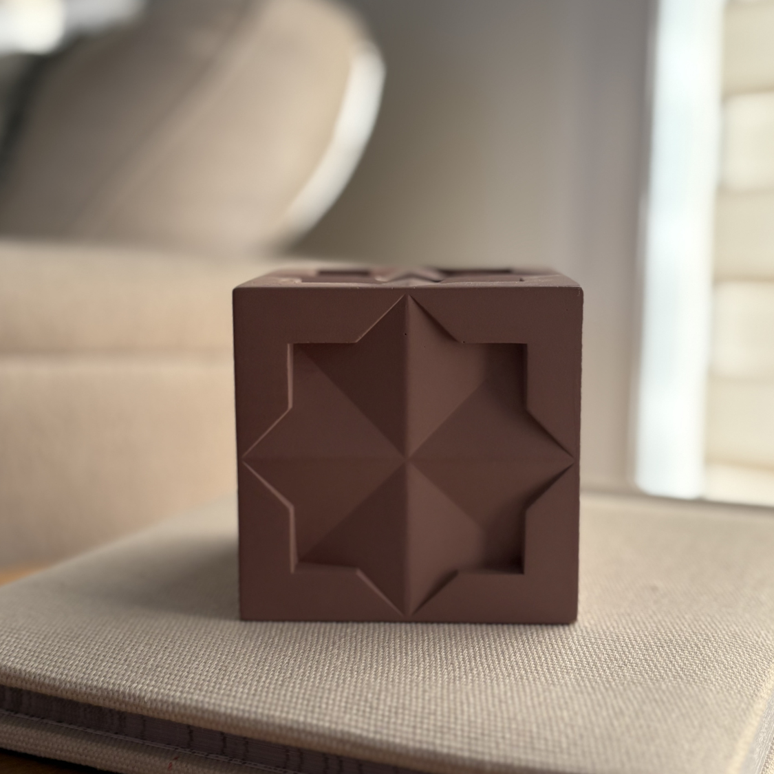 Islamic Geometric Base/Candle Holder - Cube/Pink