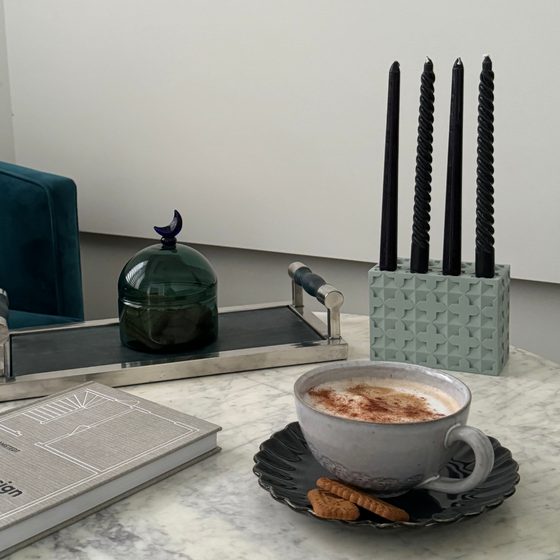 Islamic Geometric Base/Candle Holder - Rectangle Light Blue