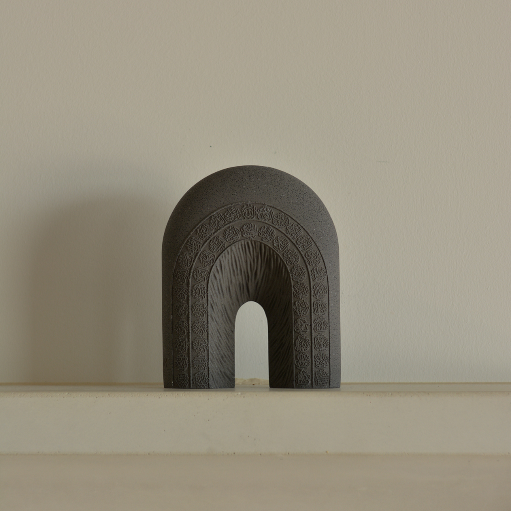 Calligraphy Arch Al-Asma-ul-Husna (Names of Allah) Base/ Sculpture  Graphite / Charcoal