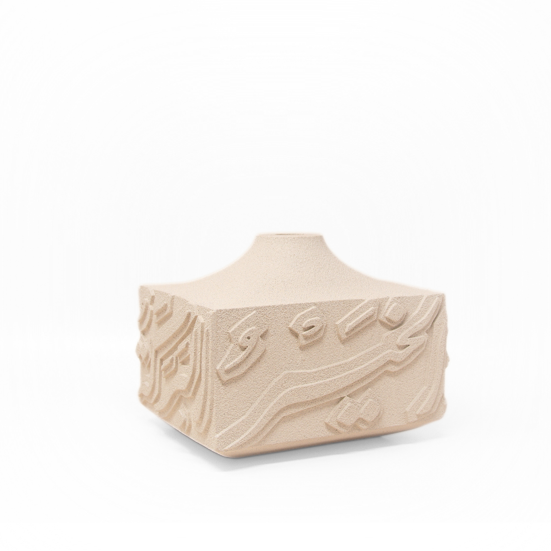 Artisan Calligraphy Base/Candle Holder Off-White