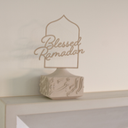 Artisan Calligraphy Base/Candle Holder Off-White