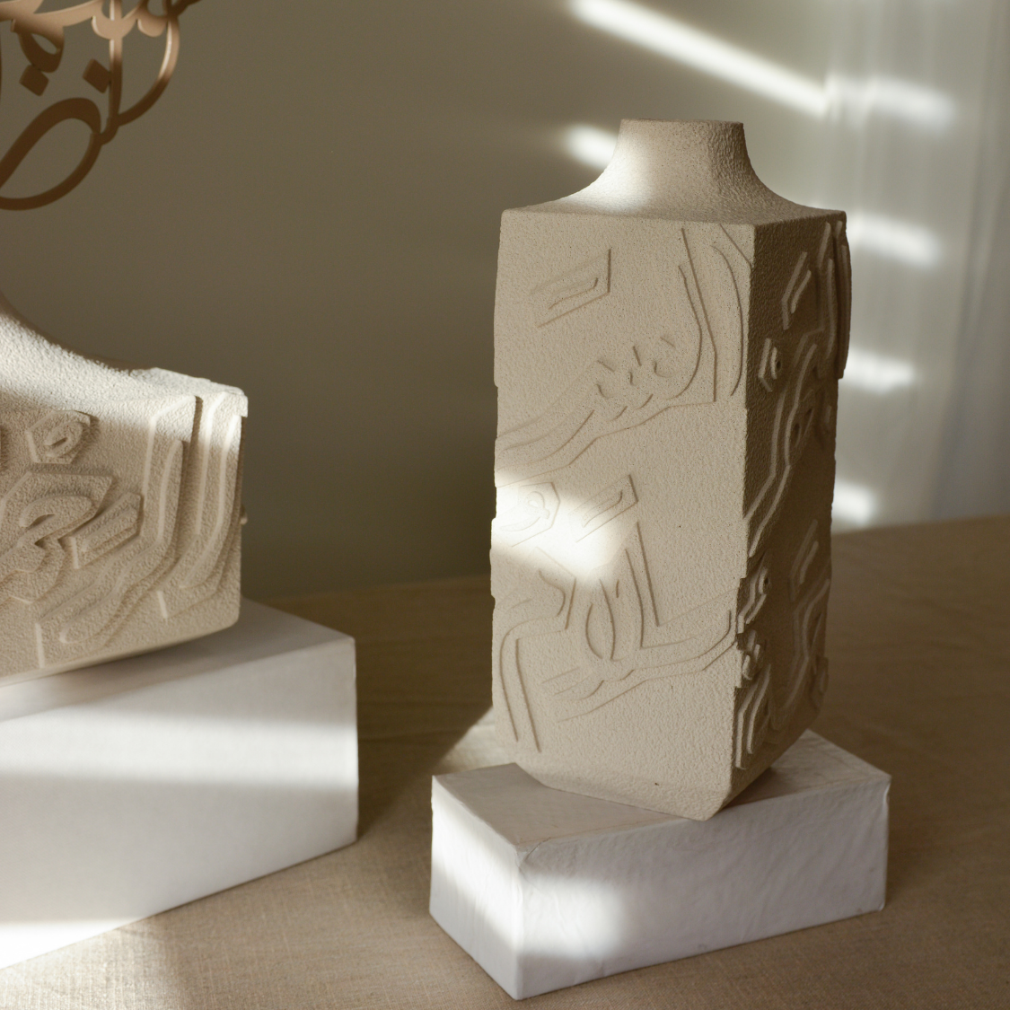 Artisan Calligraphy Vase Off-White