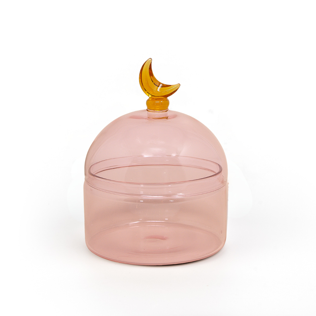 Glass Moon Dome Jar - Cotton Candy