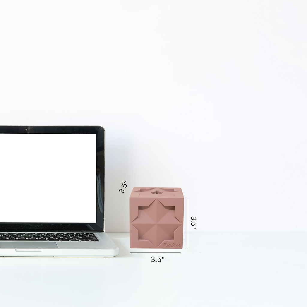 Islamic Geometric Base/Candle Holder - Cube/Pink