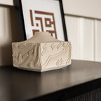 Artisan Calligraphy Base/Candle Holder Off-White