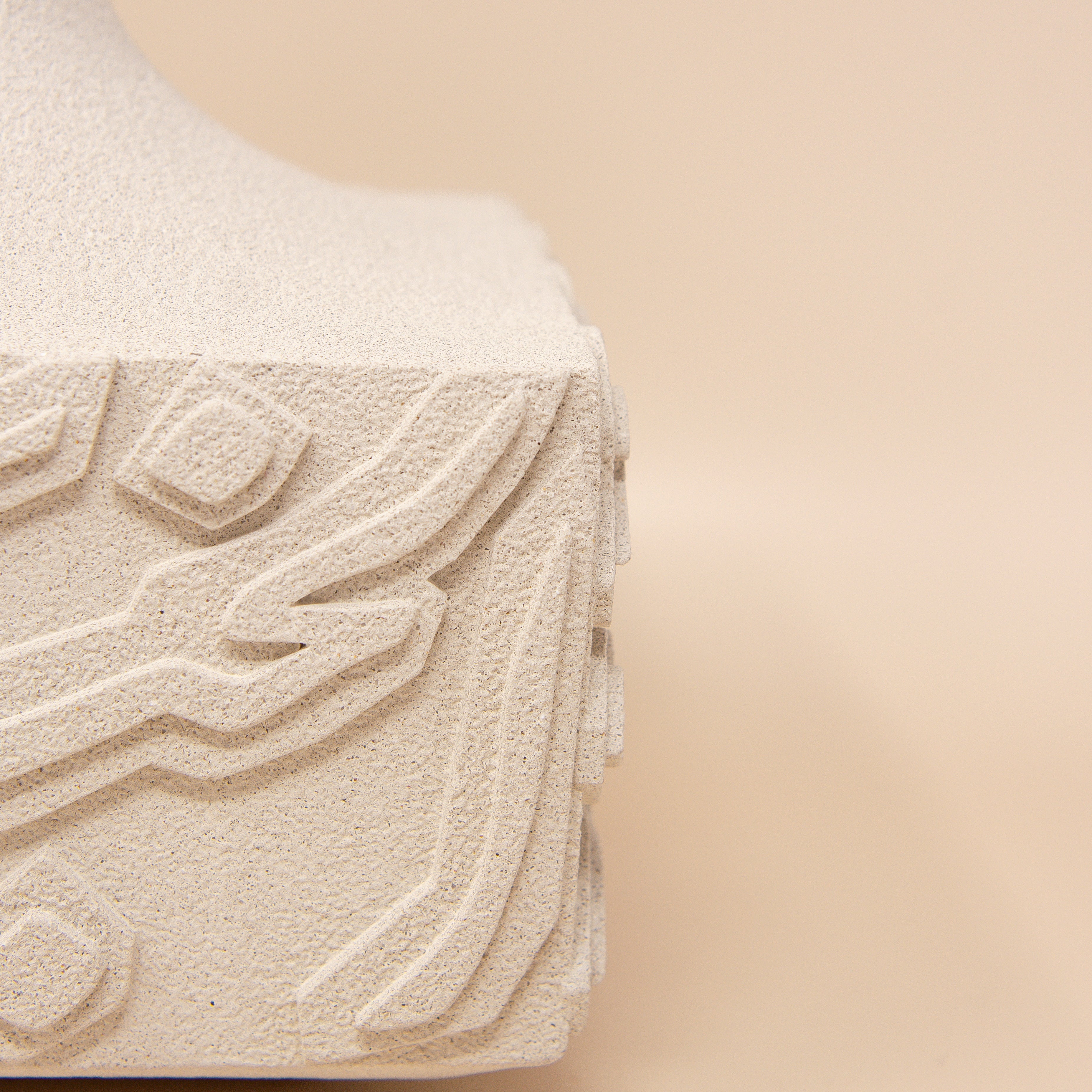 Artisan Calligraphy Base/Candle Holder Off-White